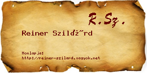Reiner Szilárd névjegykártya